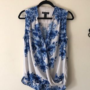 Draped faux wrap top by INC.